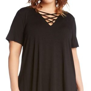 Karen Kane Lace Up Swing Top 2X